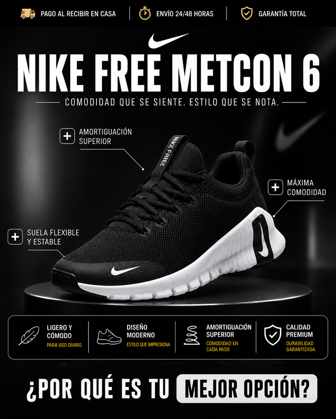 🔥TENIS PREMIUM NIKE FREE METCON 6 - MÁXIMA COMODIDAD • 50% OFF SOLO HOY