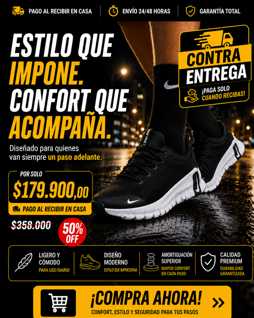 🔥TENIS PREMIUM NIKE FREE METCON 6 - MÁXIMA COMODIDAD • 50% OFF SOLO HOY